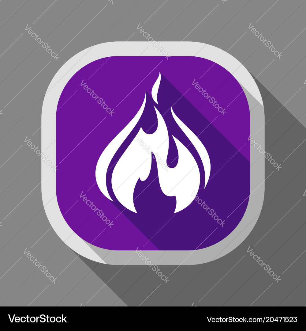 Feuersymbol quadratische Taste Vektorbild