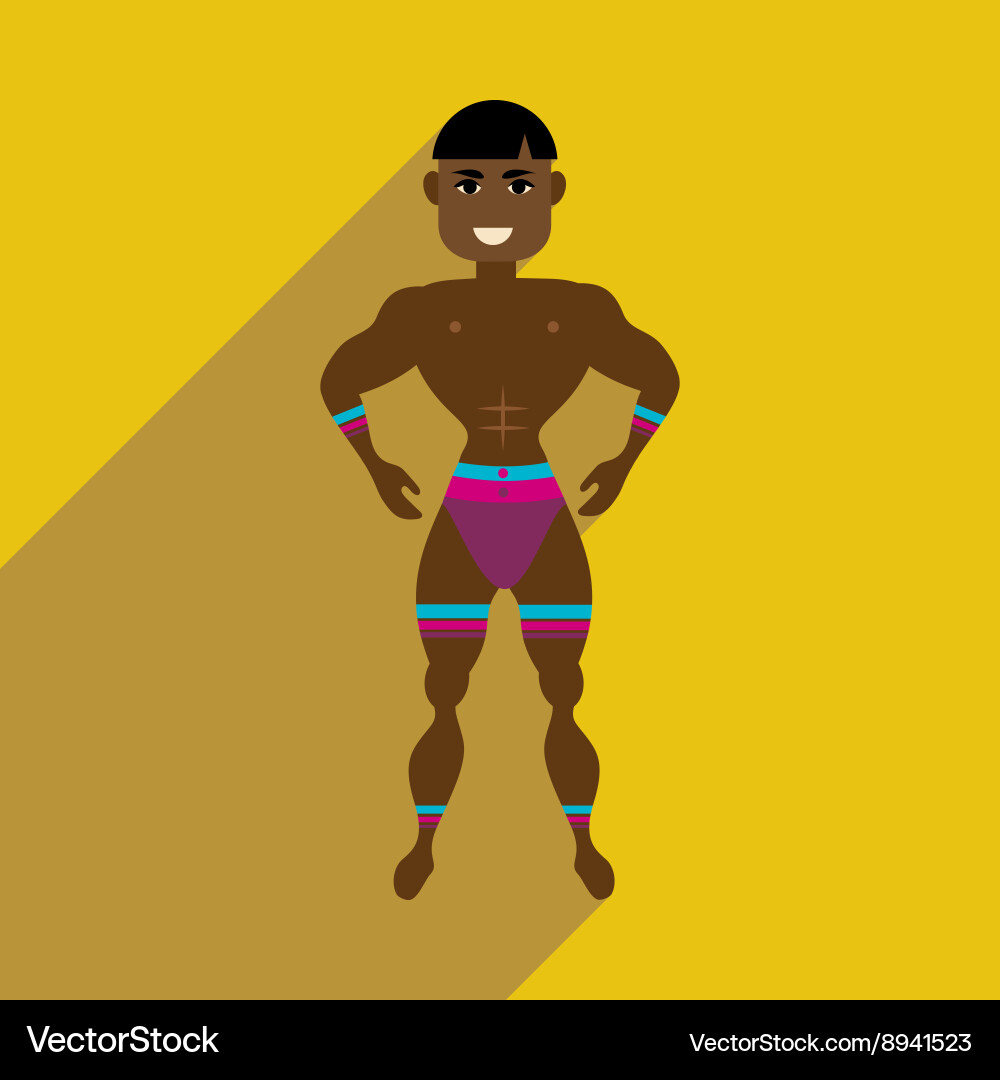 Flat web icon with long shadow dancer man vector image