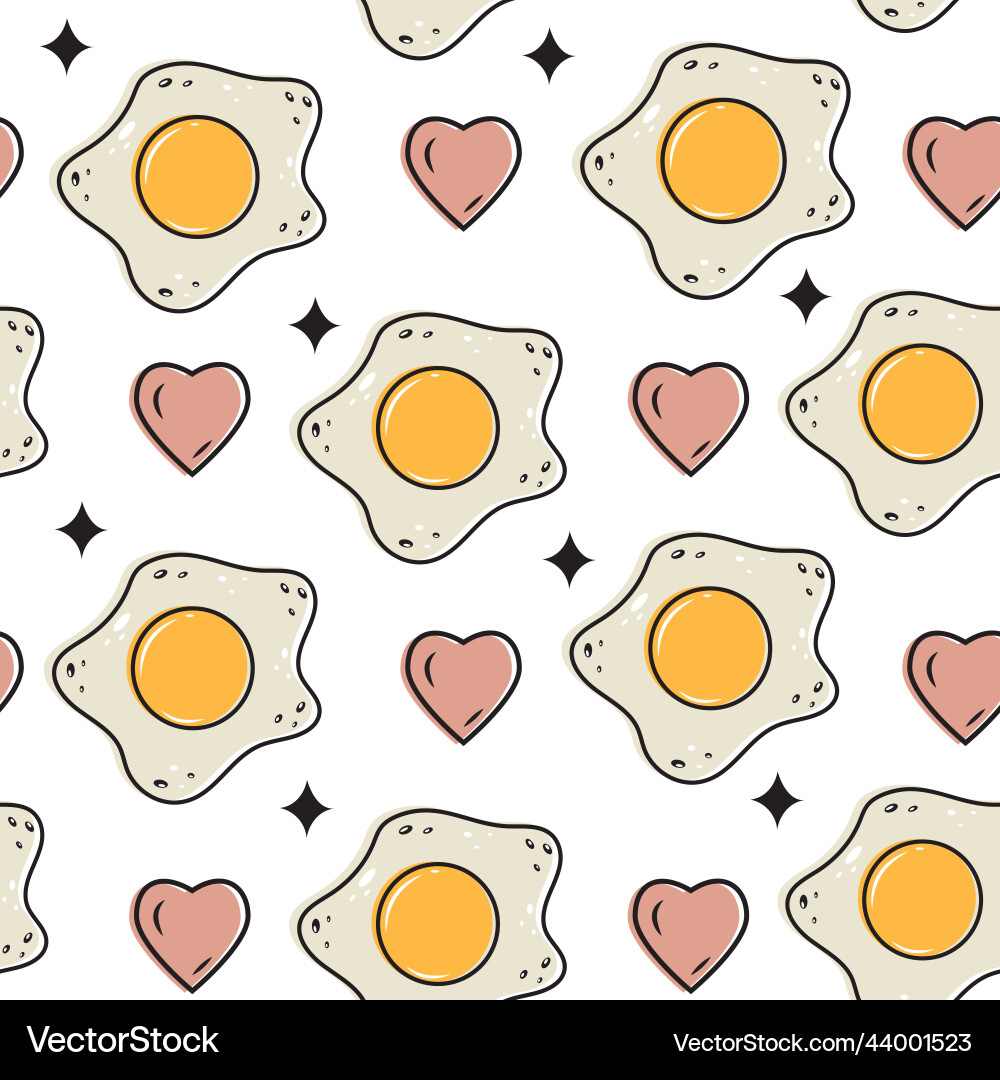 Fried eggs pattern color Fried eggs pattern color Vector Image