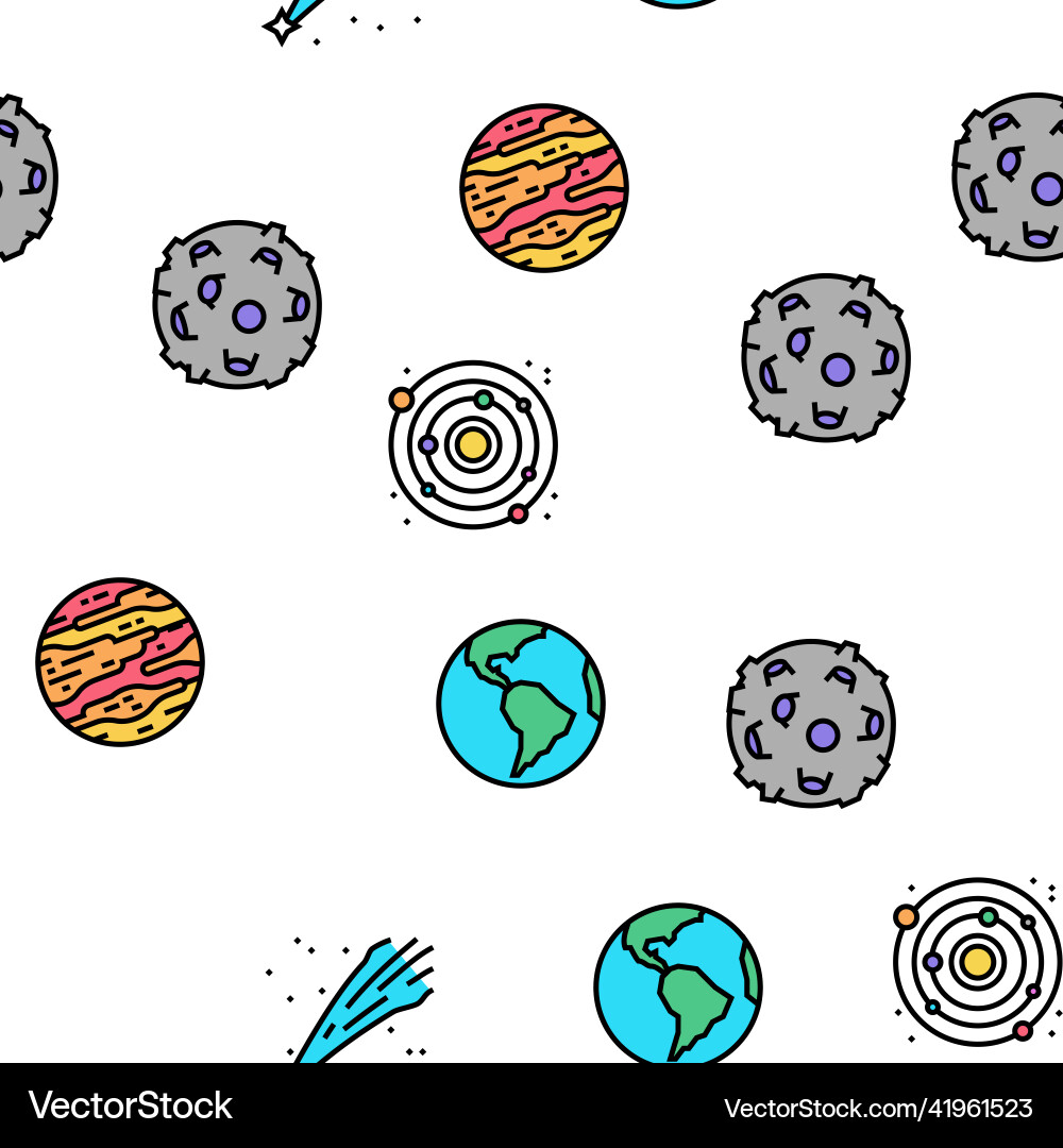 Galaxy system space seamless pattern Galaxy system space seamless pattern vector image