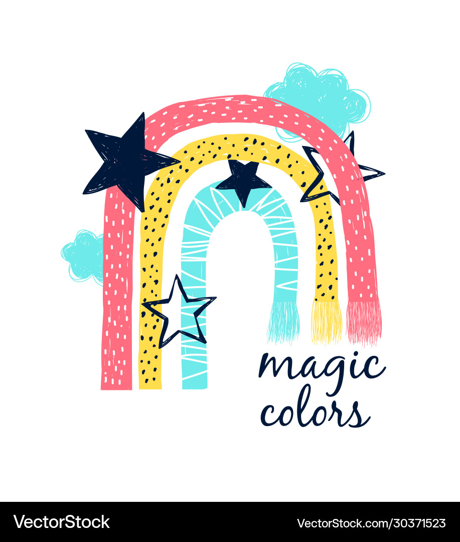 Hand drawing rainbow Hand drawing rainbow vector image