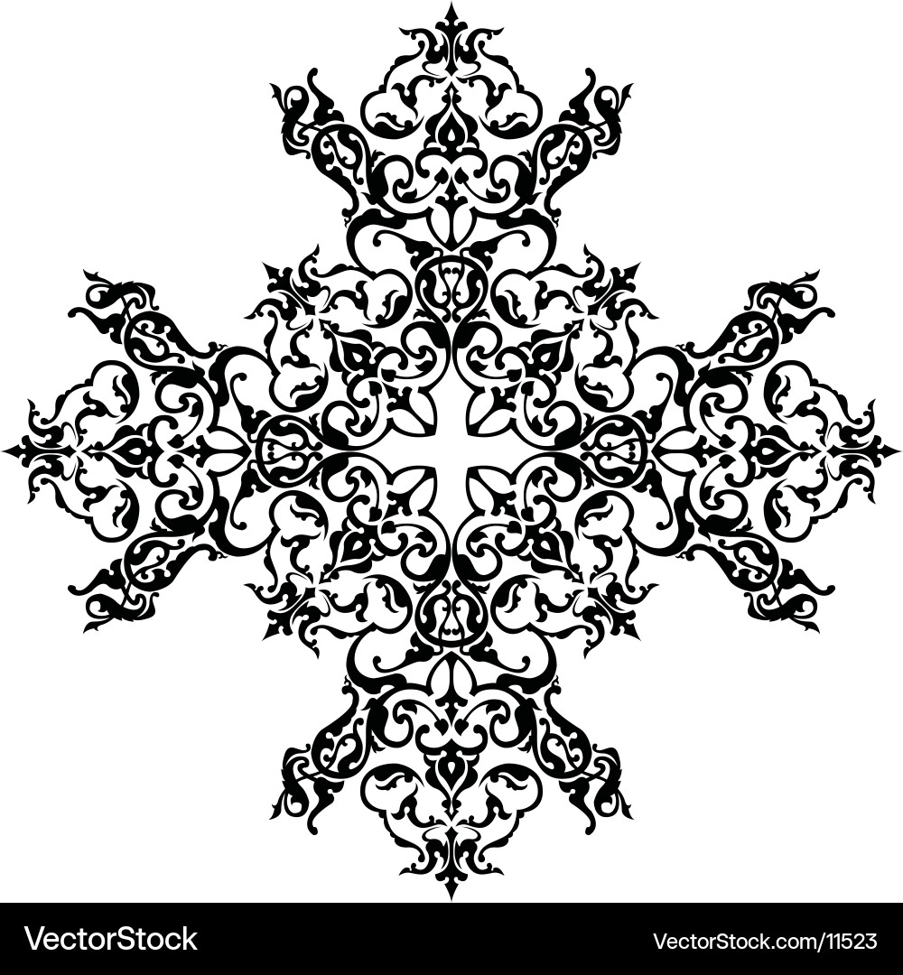 Intricate Floral Scroll Pattern Vector Image