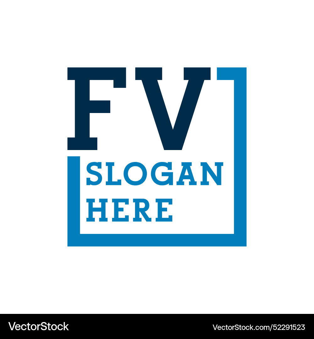Minimal initials logo letters f and v fv initial Vector Image