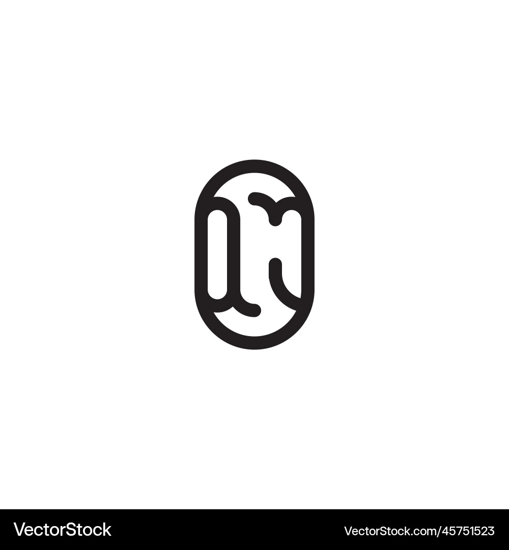 Qj line simple round initial concept with high Qj line simple round initial concept with high Vector Image