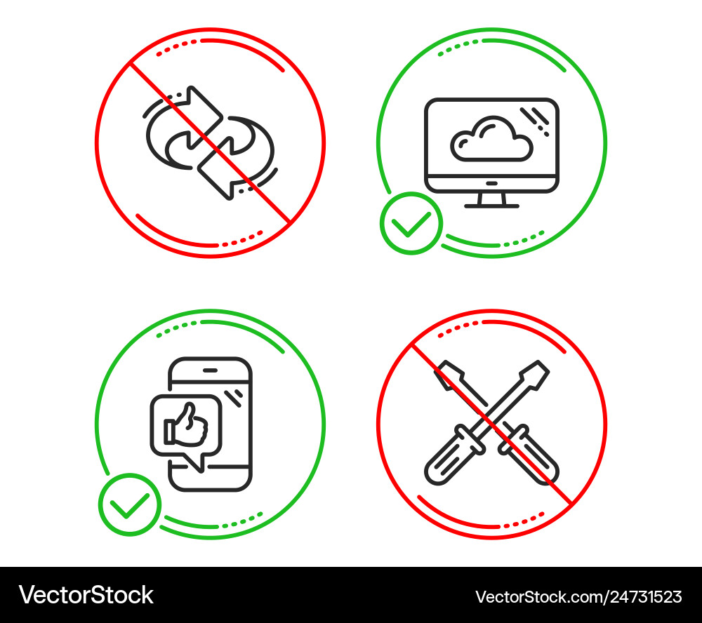 Refresh cloud storage and mobile like icons set Refresh cloud storage and mobile like icons set Vector Image