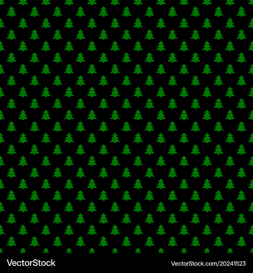 Repeating pine tree forest pattern background vector image