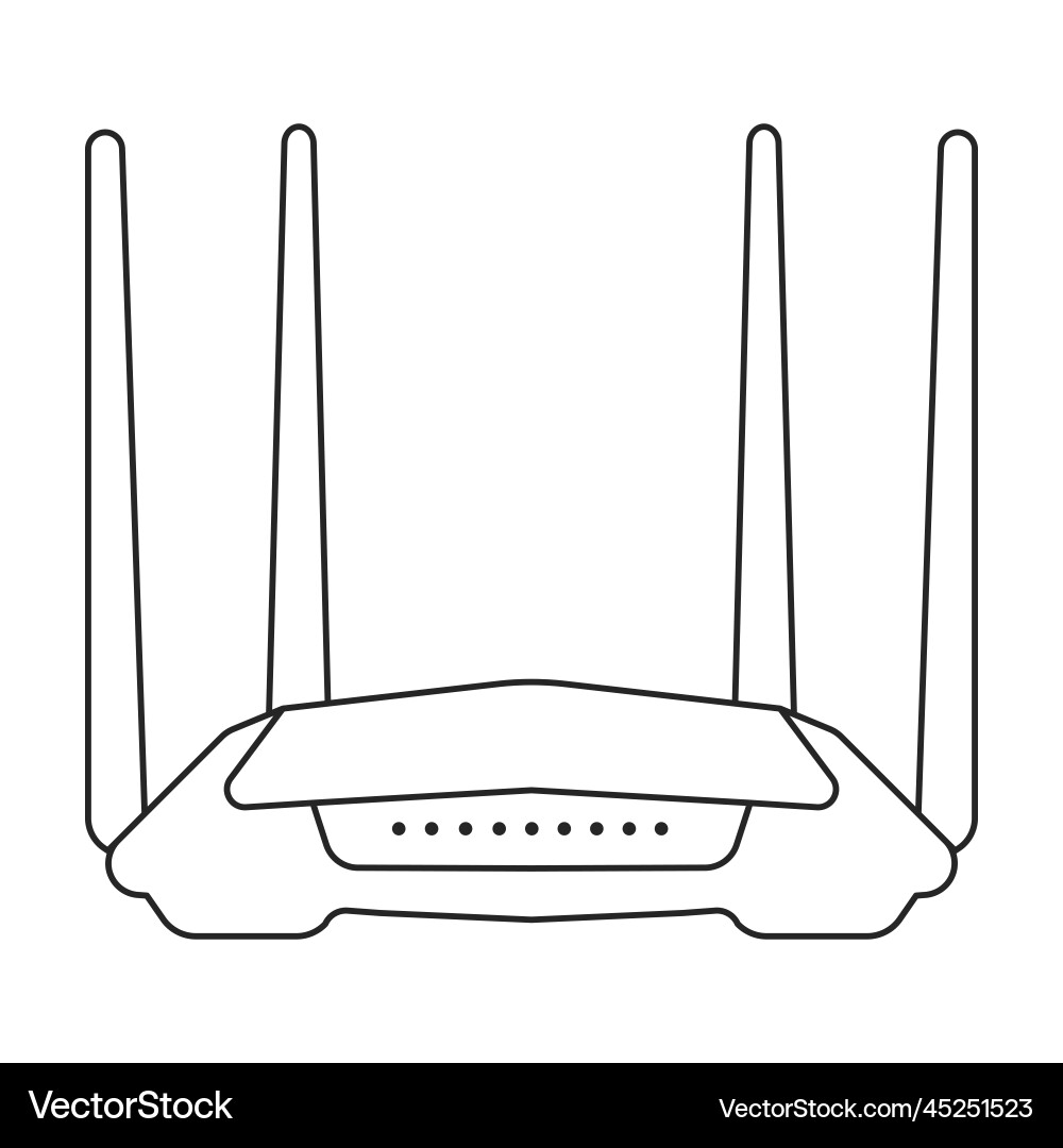 Router iconoutline logo isolated on white Router iconoutline logo isolated on white vector image