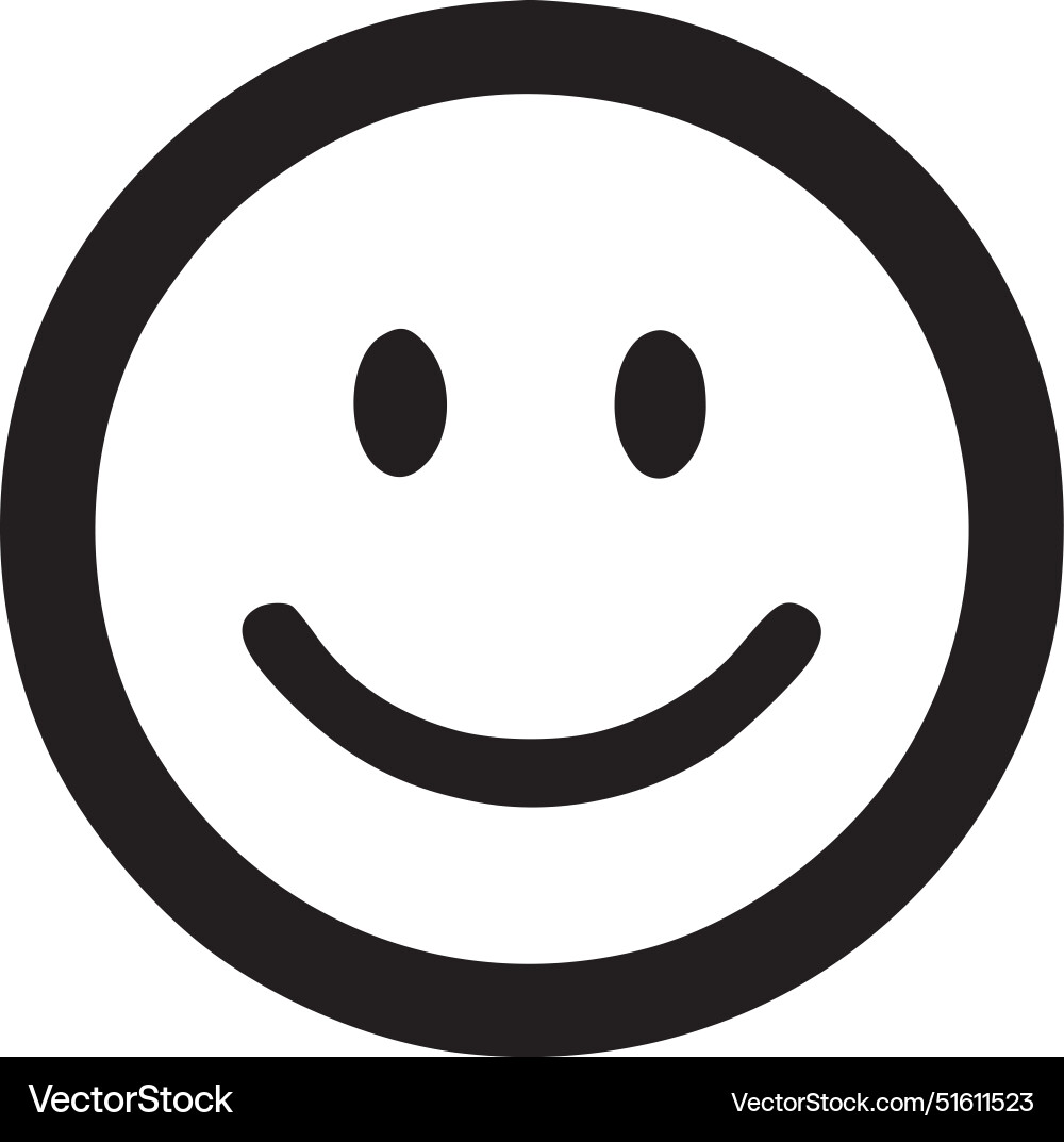 Smiley face - black and white Royalty Free Vector Image