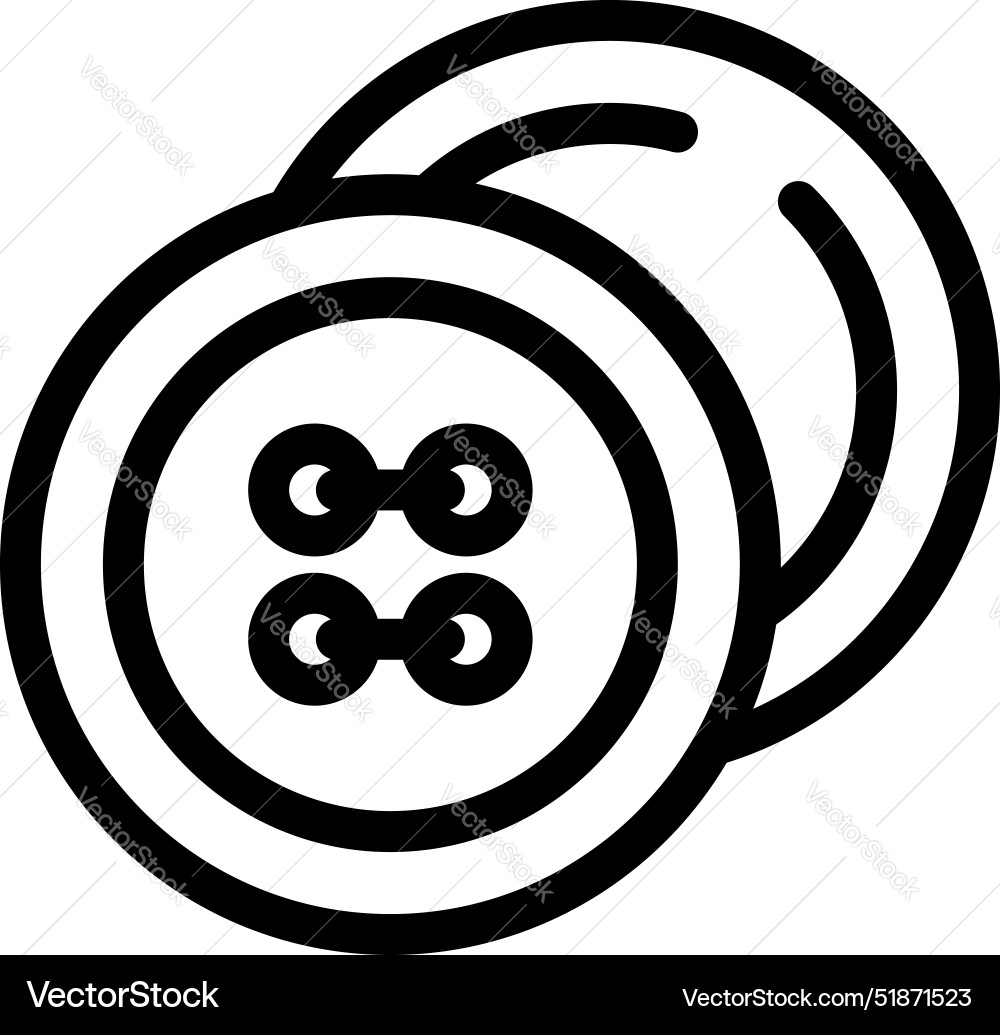 Two buttons lying on top of each other with four Vector Image