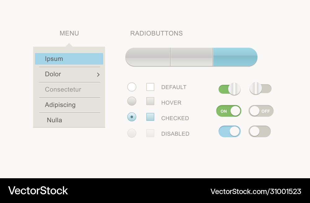Ui set for apps and computer programms vector image