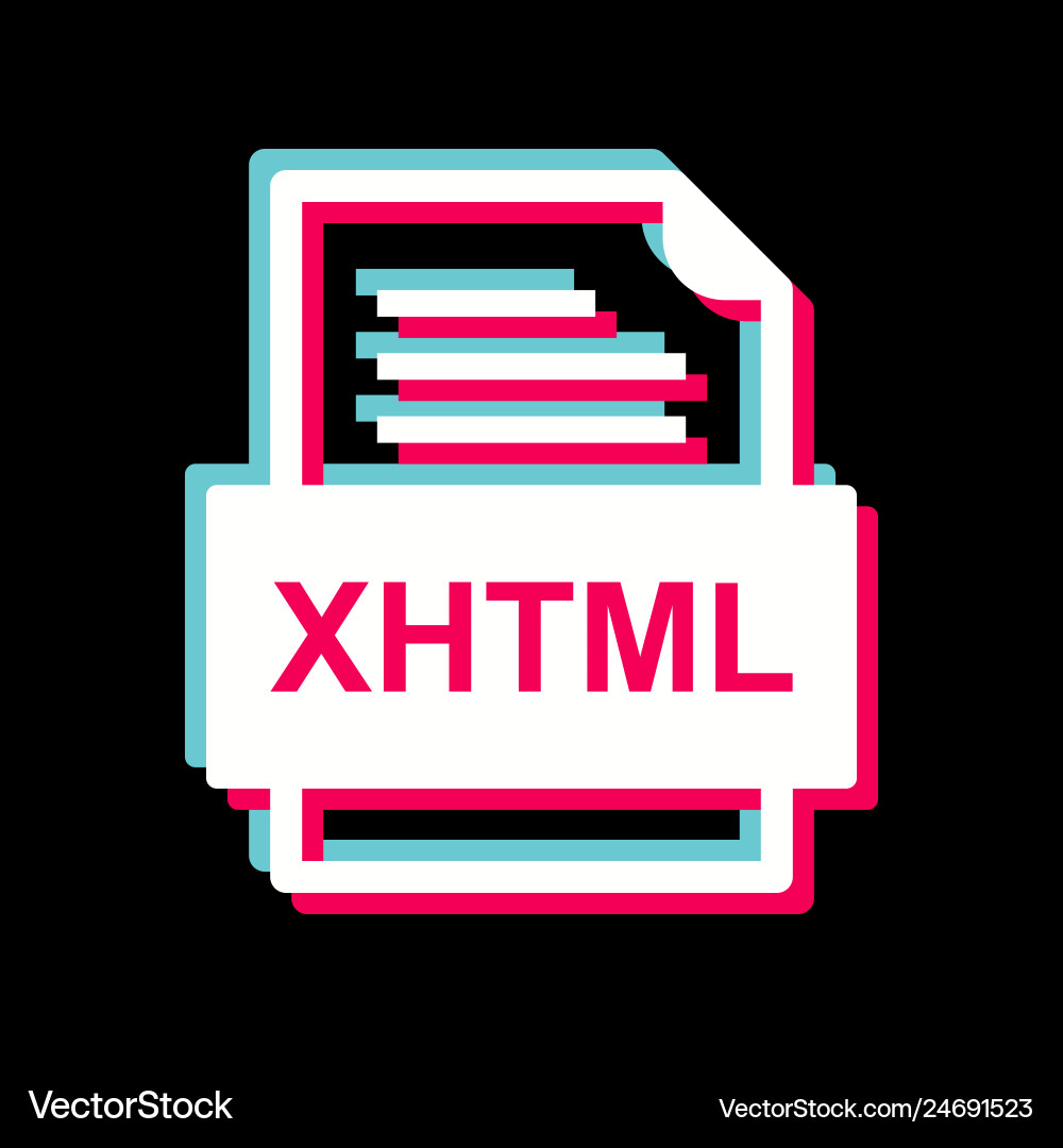 Xhtml file document icon vector image