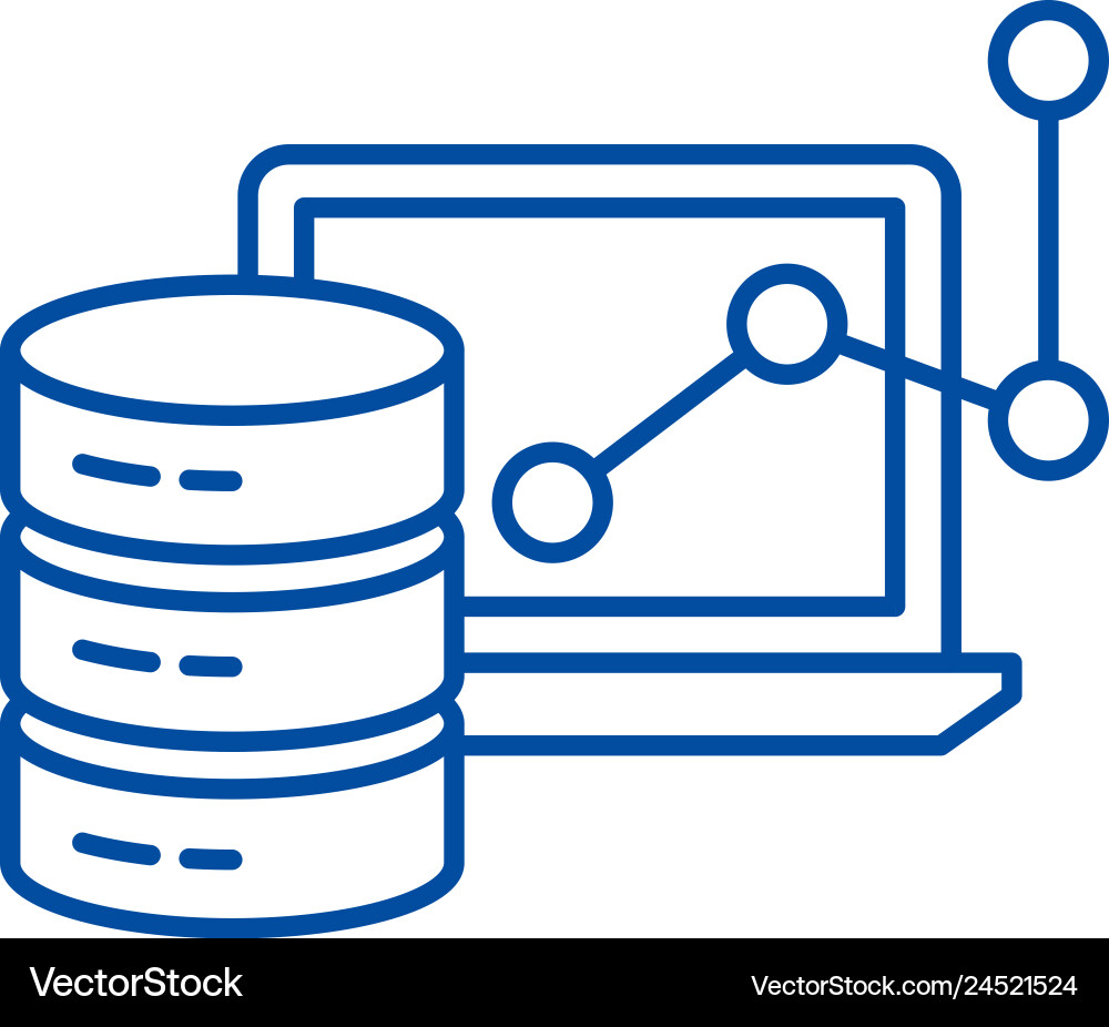 Big data framework line icon concept Big data framework line icon concept vector image