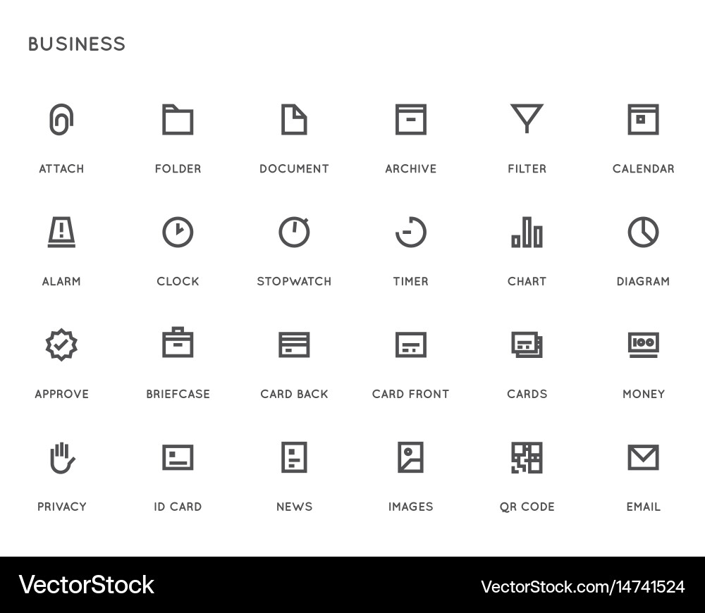Business user interface ui icon set high quality Vector Image