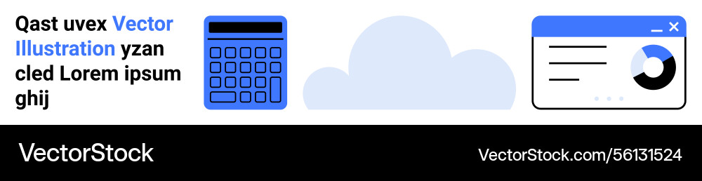 Calculator and cloud concept with data Calculator and cloud concept with data vector image