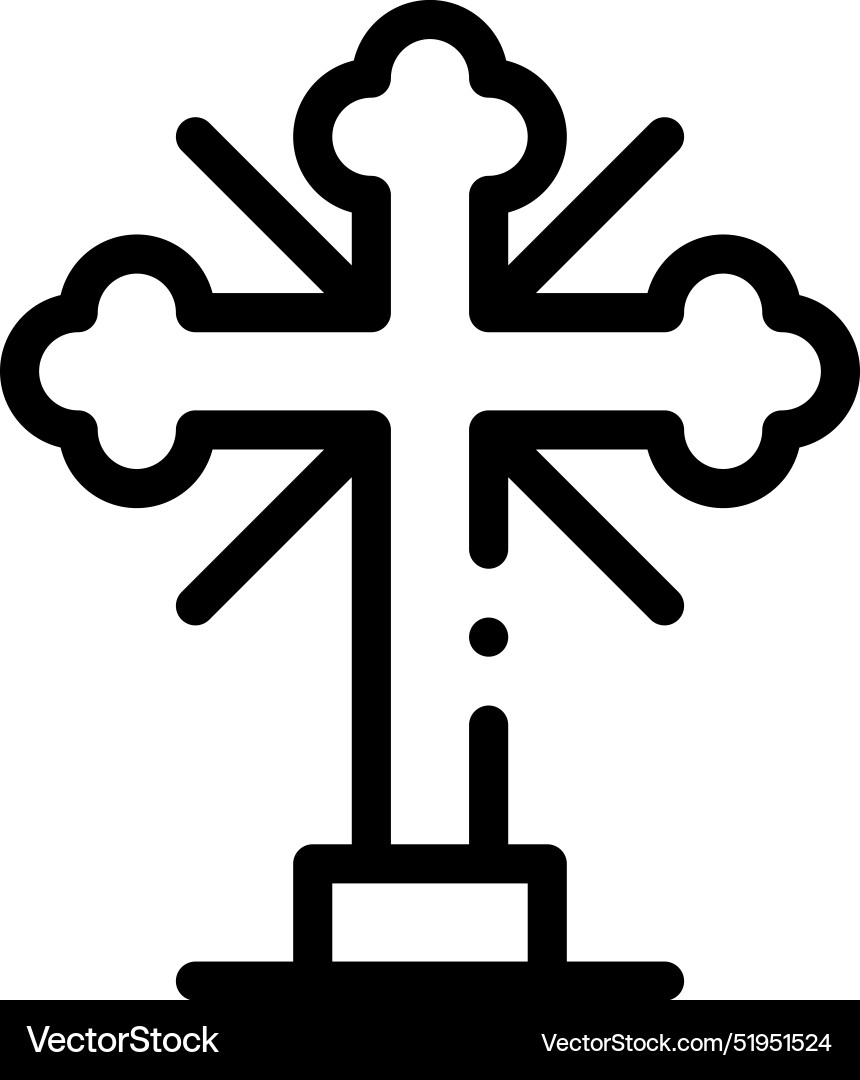 Christian cross icon thin linear style design Christian cross icon thin linear style design vector image