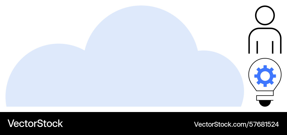 Cloud computing concept with human element Cloud computing concept with human element vector image