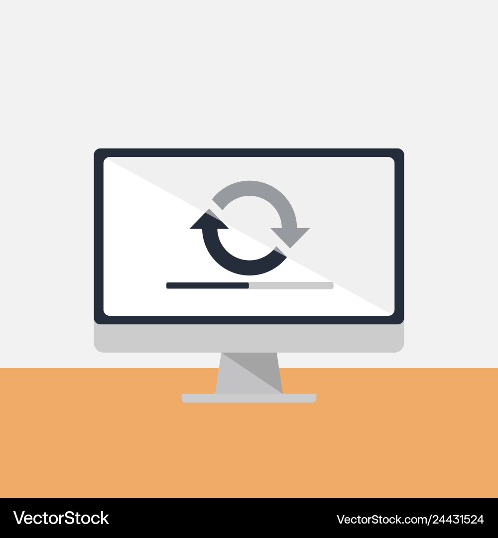 Computer synchronization process Computer synchronization process vector image