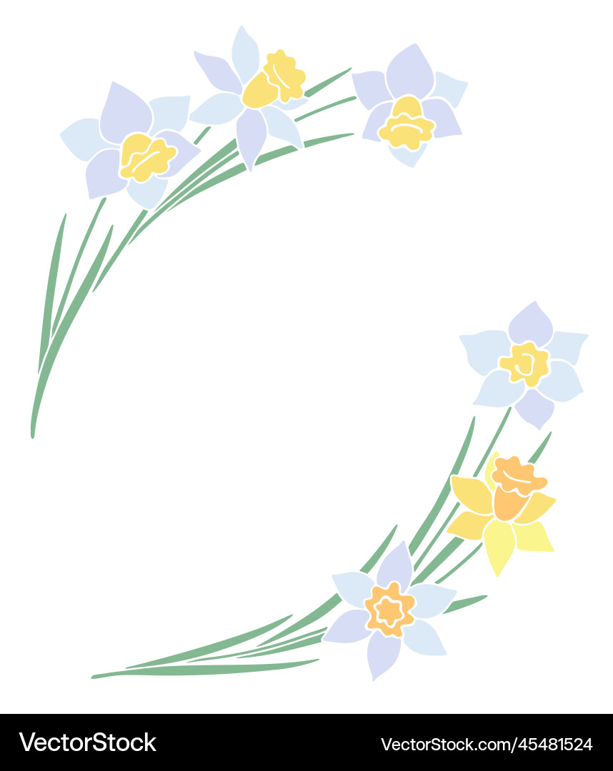 Frame with daffodils Frame with daffodils Vector Image