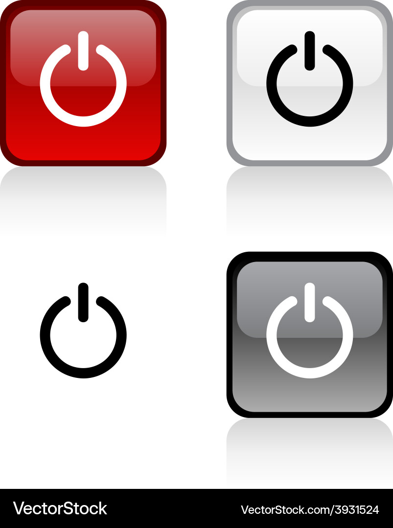 Glossy Square Switch Button vector image