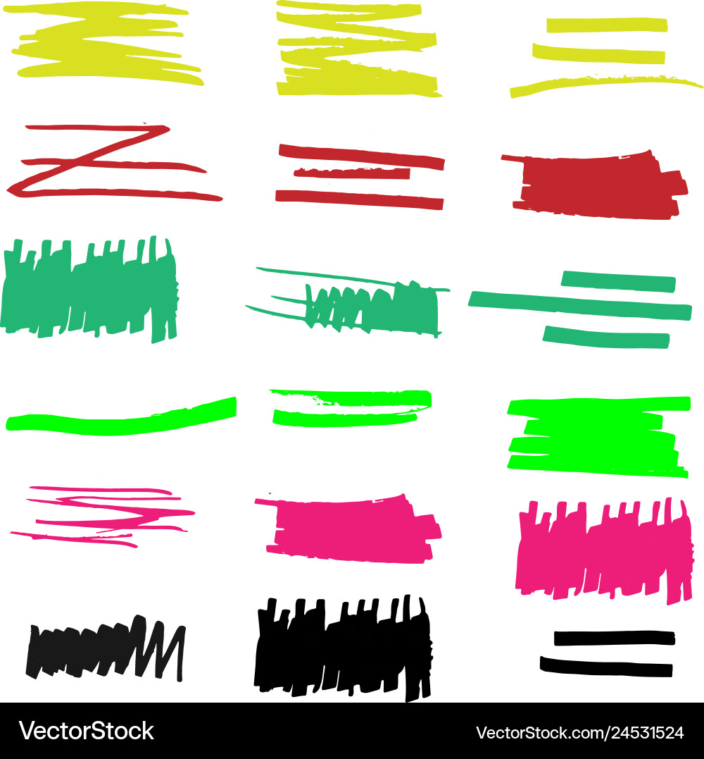Highlight marker lines Highlight marker lines vector image