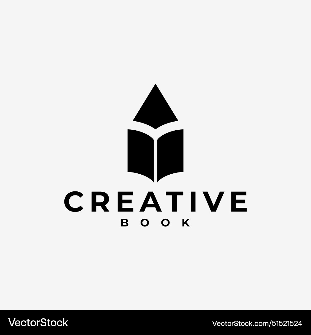 Kreatives Buch Bleistift Logo-Ikone Kreatives Buch Bleistift Logo-Ikone vektorbild