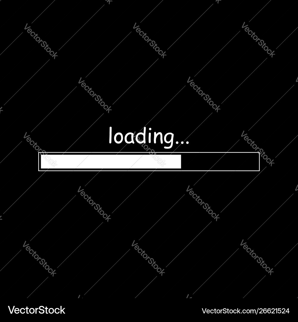 Loading bar icon isolated on black background Loading bar icon isolated on black background vector image