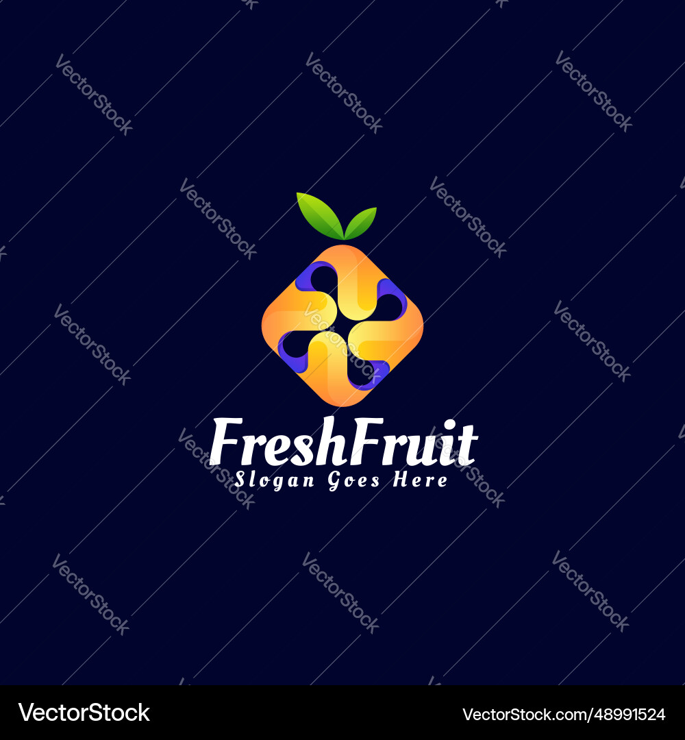 Logo fresh fruit gradient colorful style Logo fresh fruit gradient colorful style vector image