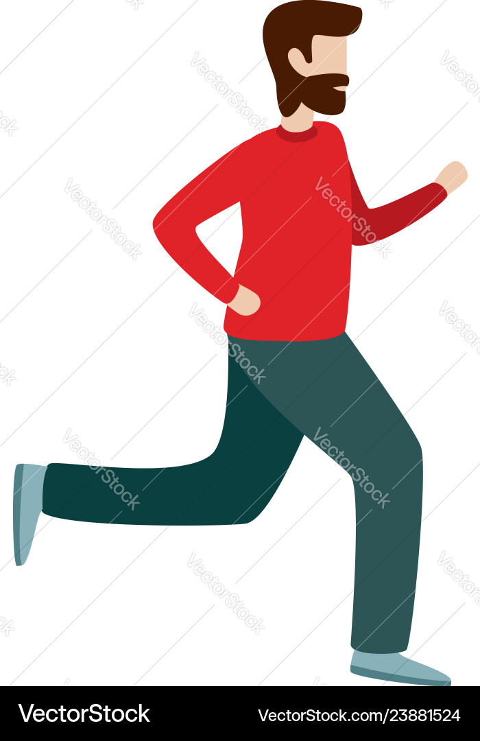 Man running flat style character Man running flat style character Vector Image