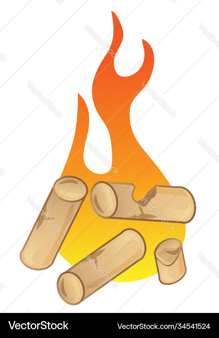 Pellet with flames on white background Pellet with flames on white background vector image