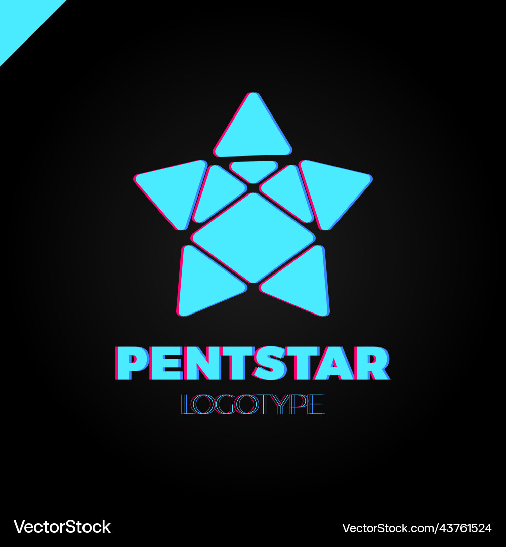 Penta line star logo pentagon richtung Penta line star logo pentagon richtung vektorbild