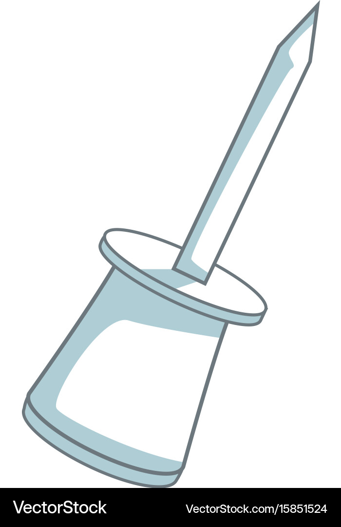 Push pin object school element Vector Image