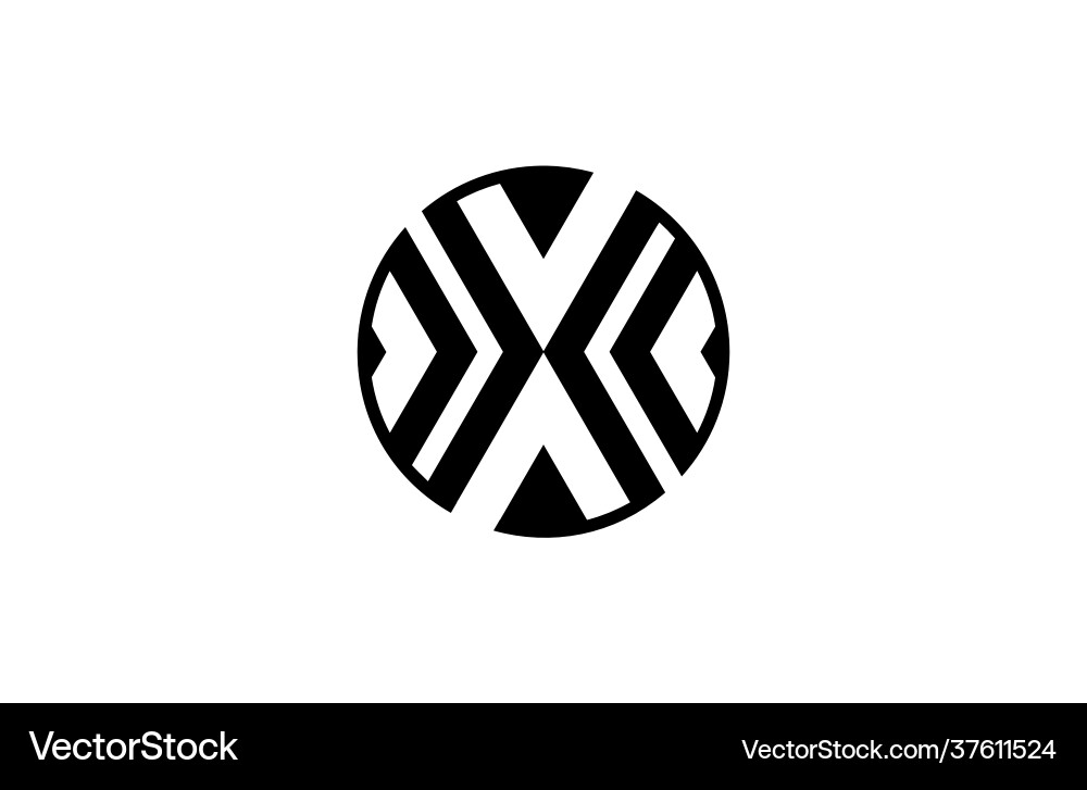 Rounded x linear pointer logogram Rounded x linear pointer logogram Vector Image