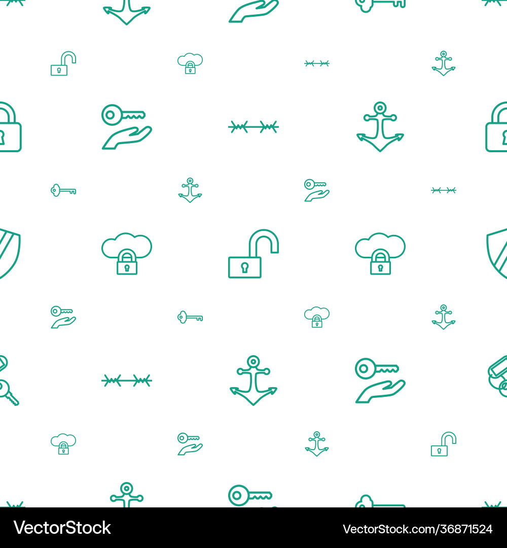 Secure icons pattern seamless white background Vector Image