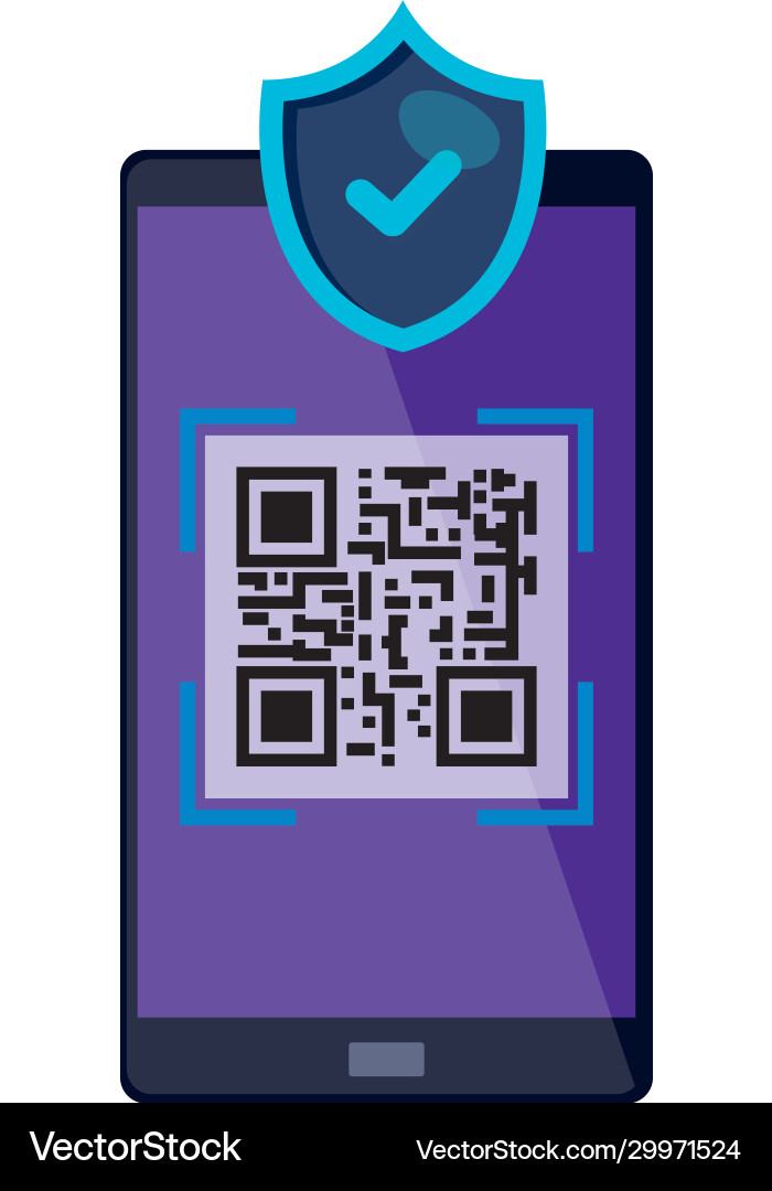 Smartphone-Gerät mit Scan-Code qr und Schild Smartphone-Gerät mit Scan-Code qr und Schild Vektorbild