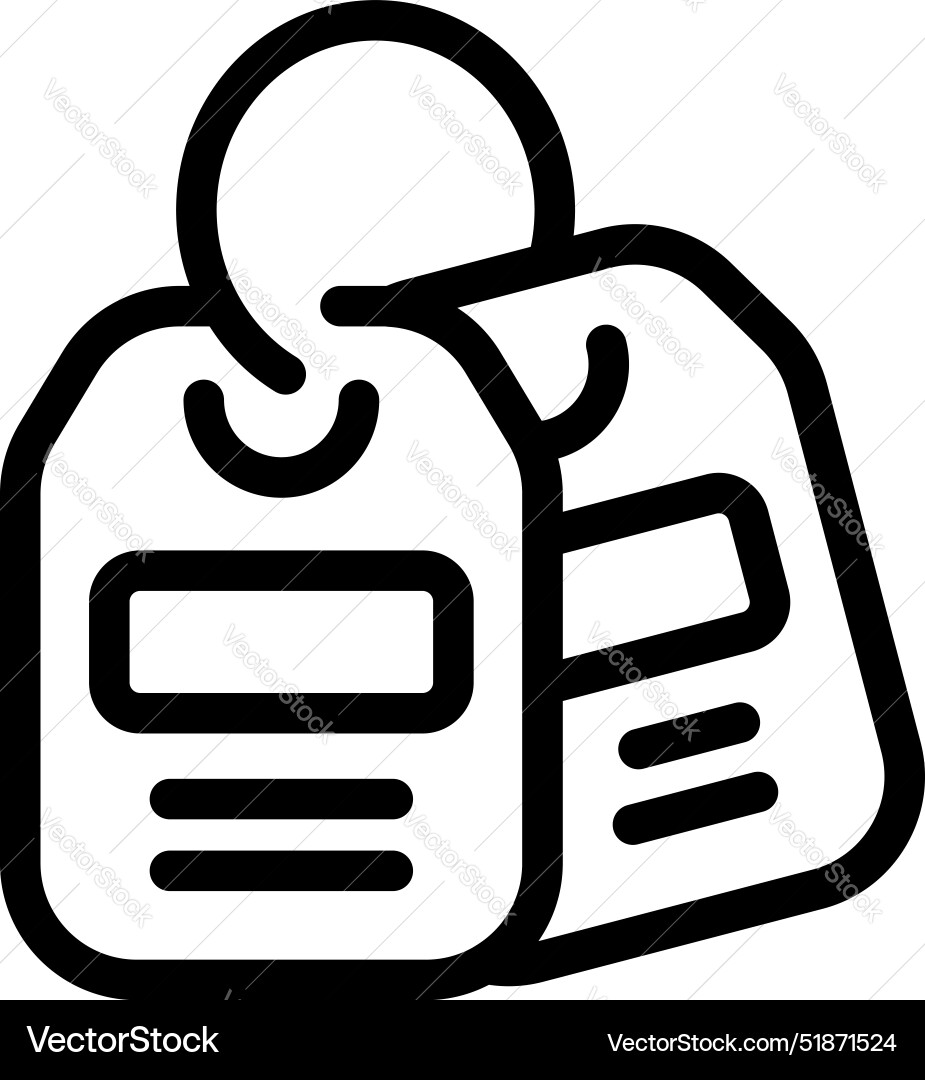Two blank price tags hanging with string Two blank price tags hanging with string vector image