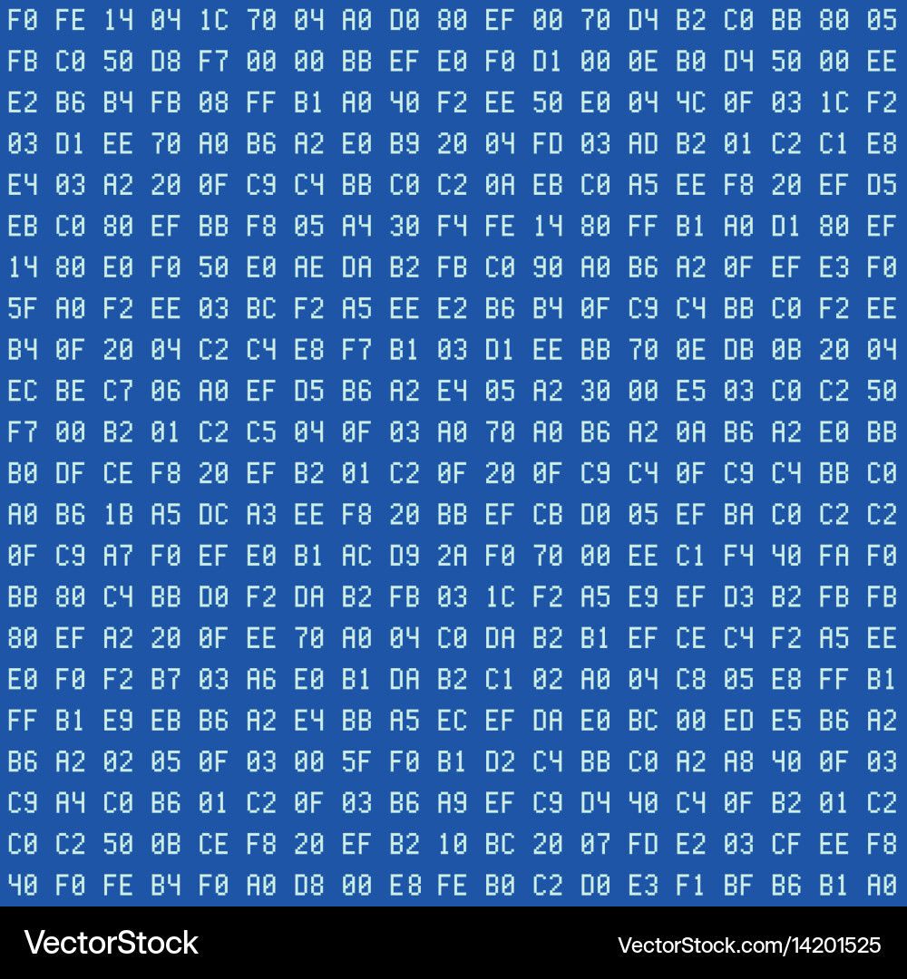 Computer blue screen hexadecimal code seamless vector image