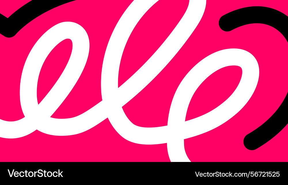 Flowing cursive design on pink canvas background Vector Image