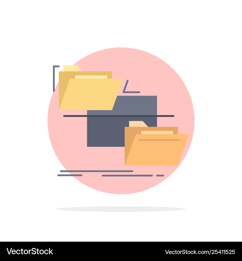 Folder file management move copy flat color icon Folder file management move copy flat color icon vector image