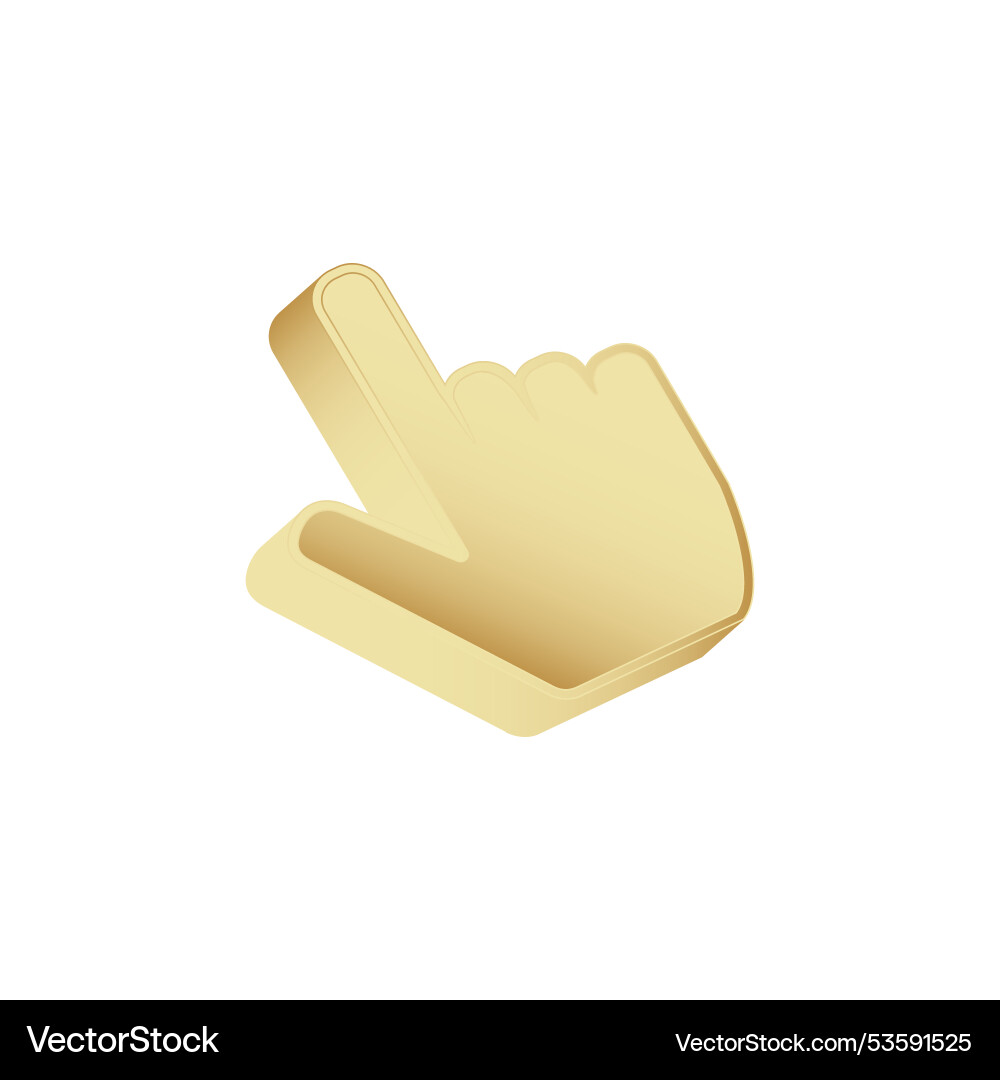 Golden hand cursor for computer vector image