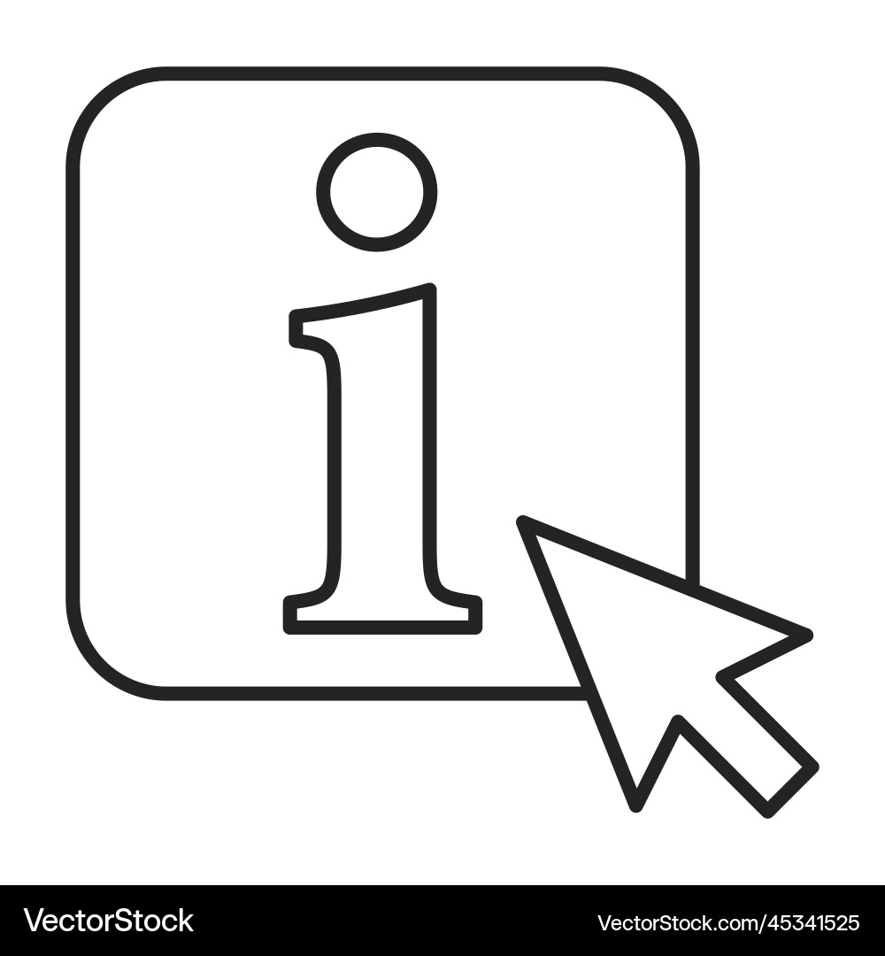 Info button cursor pointing at infromation symbol vector image