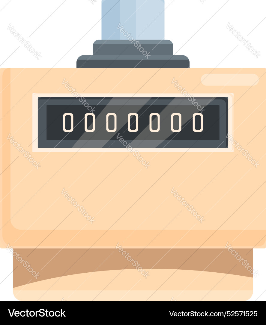 Mechanical tally counter showing zero number Vector Image
