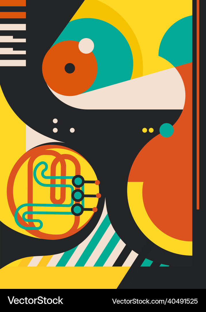 Poster mit abstrakten Musikinstrumenten Poster mit abstrakten Musikinstrumenten vektorbild