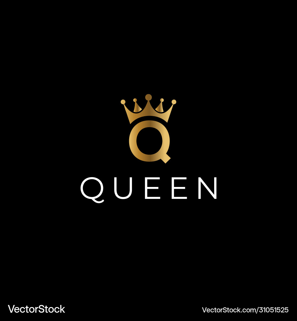 Q Brief Königin Luxus flache Logo Design Q Brief Königin Luxus flache Logo Design vektorbild