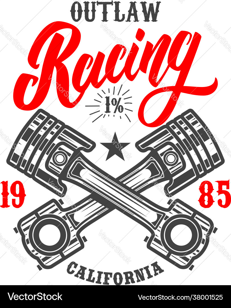 Racing Pistons Emblem Vector Image