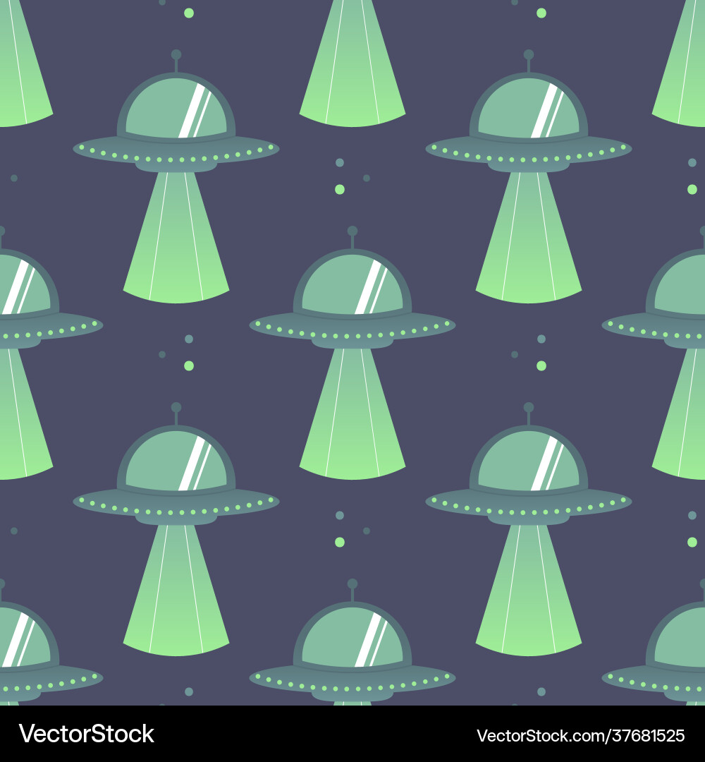Retro UFO Spaceship Pattern vector image