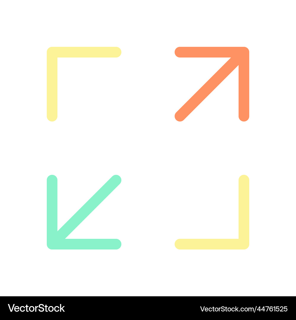 Screen enlarging flat color ui icon Screen enlarging flat color ui icon Vector Image