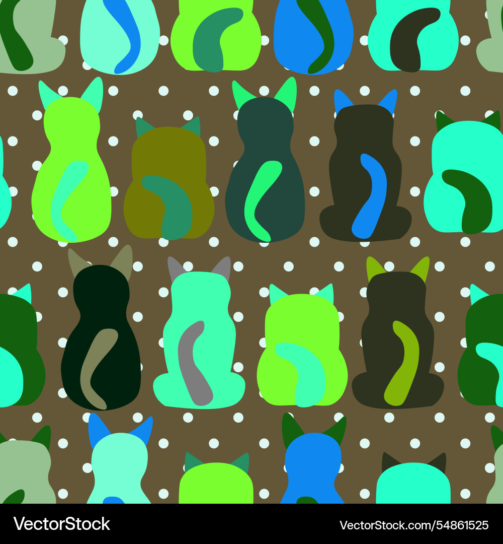Seamless pattern with cute kitten print different Seamless pattern with cute kitten print different Vector Image