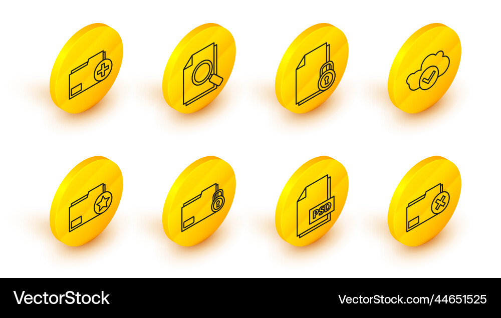 Set line delete folder psd file document Set line delete folder psd file document vector image