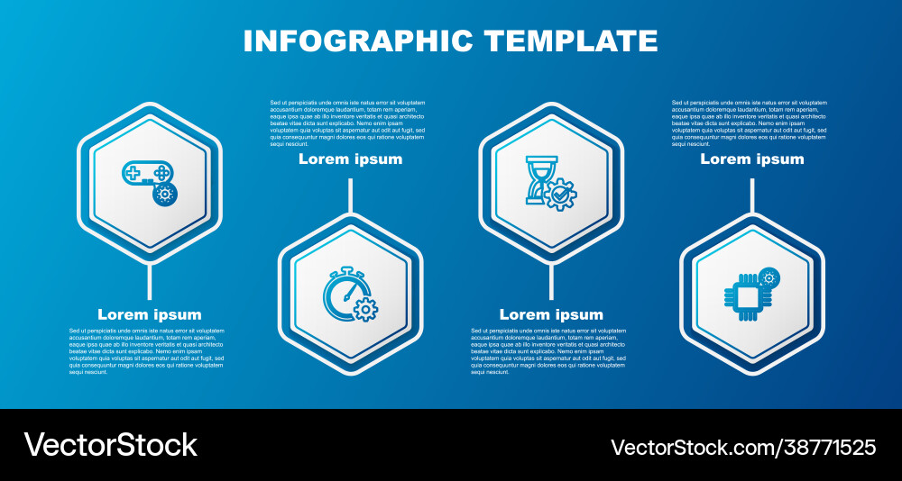 Set line gamepad setting time management Set line gamepad setting time management vector image