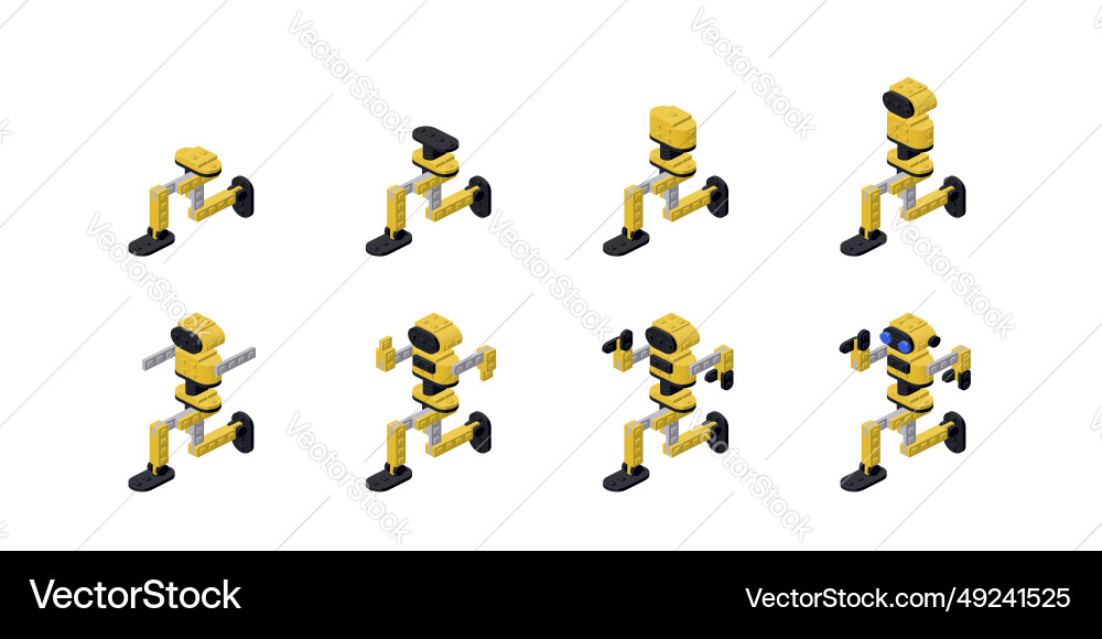 Step-by-step instructions for assembling a yellow Step-by-step instructions for assembling a yellow vector image